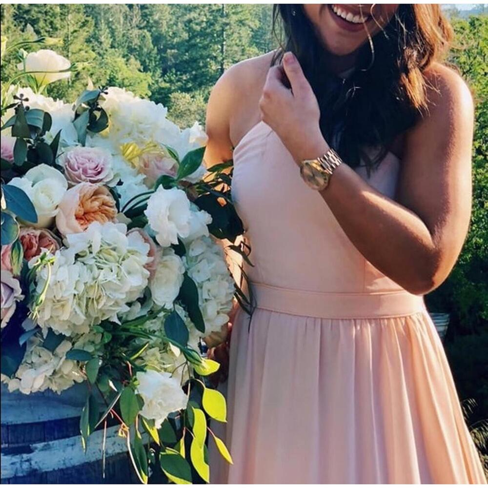 Lulus “Air of Romance” Halter Maxi Dress Blush Pink - Size S - Picture 5 of 5